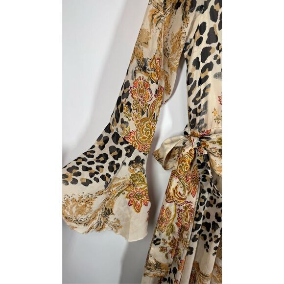 Une Ame boho high low wrap cheetah print dress size small ￼ - Picture 8 of 14